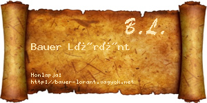 Bauer Lóránt névjegykártya